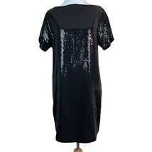 Robert Rodriguez Dress Womens 6 Black Sequin Mini Shift Short Sleeve Cocktail - £59.93 GBP
