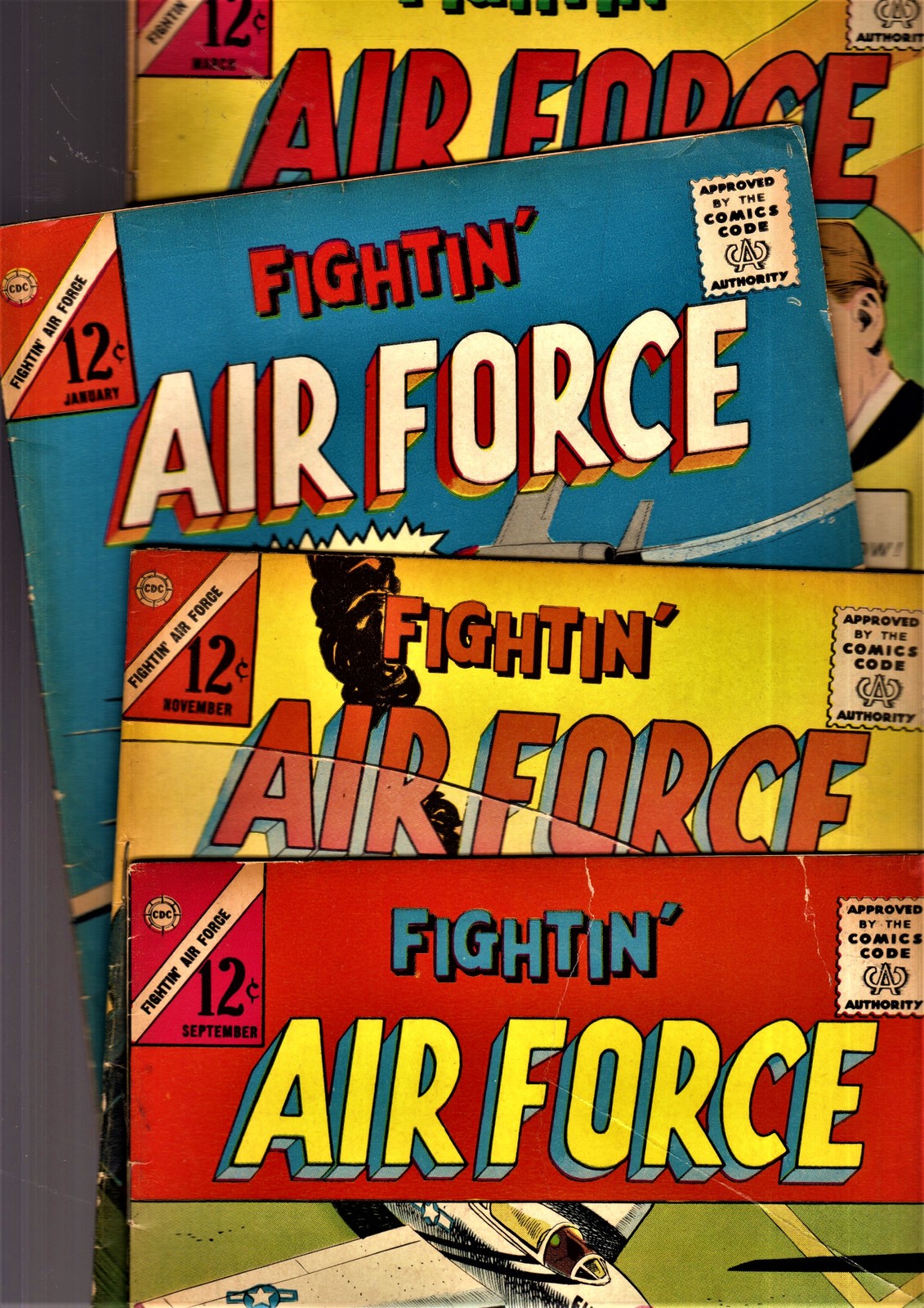 Primary image for Charlton Comic Books Lot of 9 Vintage Fightin' Air Force Comic books #40 to 48,