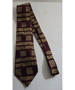 Vintage Patrick Francis Ireland Burgundy &amp; Gold Silk Neck Tie Neck Tie - $18.81