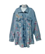 Good American Custom Rainbow Blue Denim Redesign Shacket Jacket size 5 /... - $57.48