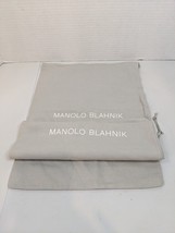Lot 2 Manolo Blahnik Authentic Dust Bags Grey Drawstring 10.25&quot;Wx13.5&quot;L - £17.65 GBP