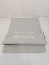 Lot 2 Manolo Blahnik Authentic Dust Bags Grey Drawstring 10.25&quot;Wx13.5&quot;L - $22.44