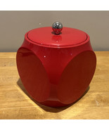 Vintage MCM Red Cube Vinyl Ice Bucket Barware Circles - €50,97 EUR