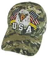 USA Men&#39;s Patriotic Eagle Head Adjustable Baseball Cap (Digital Camo) - $20.44 CAD