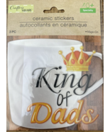 Fathers Day/B-Day &quot;King Of Dads&quot; Magic-On Coffee Cup 1pk of 3pc Ceramic ... - $25.15