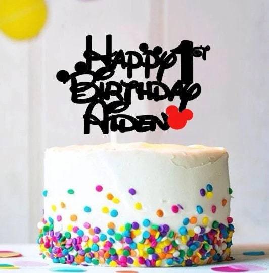Mickey Theme Cake Topper | Theme Birthday Cake Topper | ANY Name Cake To... - $7.00