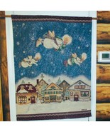 Debbie Mumm Glittery Snowy Tapestry Wall Hanging With Flying Snowmen &amp; H... - $222.99 MXN