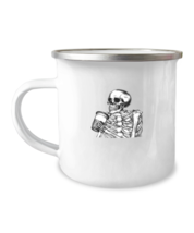 12 oz Camper Mug CoffeeFunny Skeleton Drinking Coffee Travel Mug  - £15.91 GBP