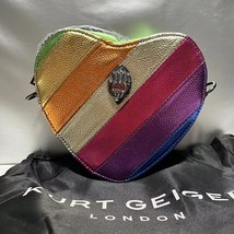 2023 KURT G Fashion Heart-Shaped Rainbow Women Crossbody Bags Colorful PU Tote B - £45.72 GBP