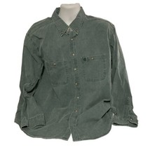 Vintage Carhartt SS0335 Green Heavyweight Button Shirt Size XXL Made In USA - £45.57 GBP