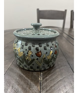 Eldreth Redware Lidded Crock Spring Flowers Tulips Daffodil 2004 Art Pot... - $338.49 CAD
