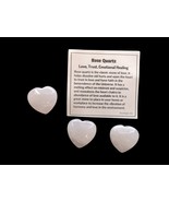 Rose quartz hearts 3 hearts bundle and info, stone of love and compassio... - $168.48 MXN