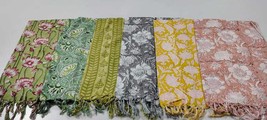 Block printed Women Cotton Stoles floral printed scarf Boho Beach Pareo - £9.99 GBP+