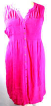 Knox Rose Dress Pink Plus Size 2X  Crinkle Fabric Berry Punch NWT - £11.58 GBP