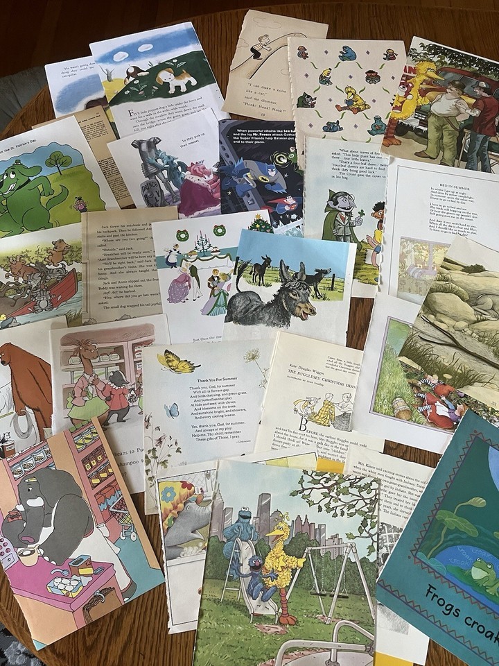Lot Of 30 VINTAGE CHILDREN&#39;S BOOK PAGES Junk Journal, Scrapbooking Ephem... - $4.66