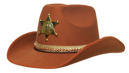 UNDERWRAPS Unisex Adult Costume Sheriff Hat with Gold Star, Brown, One Size - £90.79 GBP