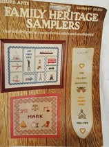 Family Heritage Samplers Cross Stitch Leaflet 1976 Country Wedding Sports Pets - $14.99