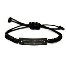 Brilliant Maine Coon Cat Black Rope Bracelet, I Just Want to Be a Stay at Home M - £16.99 GBP