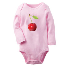 Babies Fruit Cherry Pattern Romper Newborn Bodysuit Infant Jumpsuit Long Outfits - £8.67 GBP