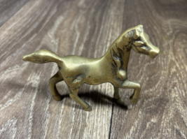 Brass Horse Figurine 4" Mustang Pony Equestrian Quarter Horse - $13.99