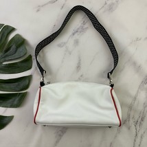 Donald J Pliner Vintage Y2k Purse Bag White Leather Stud Trim Square Emo - $29.69