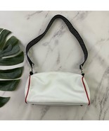 Donald J Pliner Vintage Y2k Purse Bag White Leather Stud Trim Square Emo - $29.69