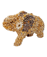 Vintage Seashell Folk Art Elephant w/ Curled Trunk Figure Home Decor 7&quot; ... - $12.86