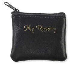 Black Leather Rosary Pouch,  New #AB-269-R2 - $9.67 CAD