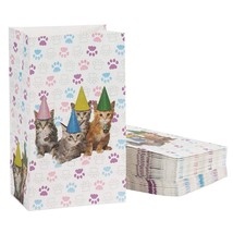 36-Pack Paper Cat Gift Bags, Birthday Cats And Paws Design, 5.1 X 8.7 X ... - $27.30