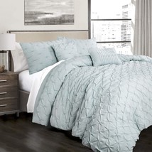 Lush Decor Ravello Pintuck Comforter Set - Luxe 5 Piece Textured Bedding Set - T - £122.67 GBP