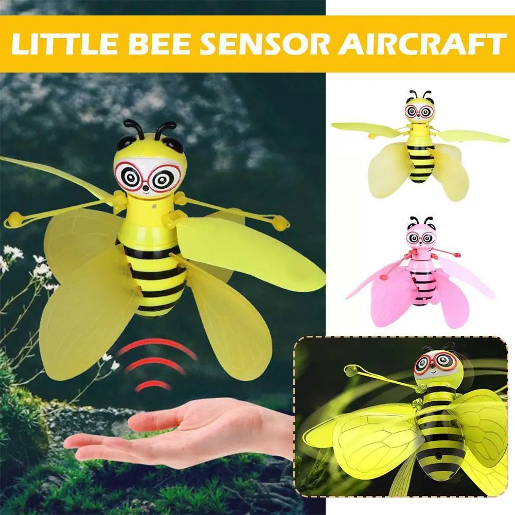 Mini Flying Bee Rc Drone With Hand Sensing Induction Helicopter Electronic Model - £9.24 GBP