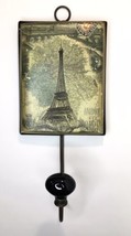 Paris Coat Wall Hook Eiffel Tower Hanging Metal  10&quot; x 4.5&quot; Coat Rack EUC Chic - £10.15 GBP