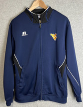 West Virginia Mountaineers Men&#39;s Medium Full Zip Jacket Blue Russell Athletic - £14.07 GBP