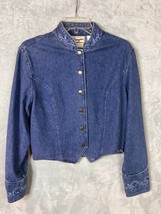 Vintage Wrangler Western wear women&#39;s Cropped denim embroidered Size XL - £27.96 GBP