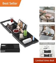 Luxury Bamboo Bathtub Caddy Tray - Expandable &amp; Foldable for Spa Experience - $74.20