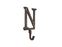 [Pack Of 2] Rustic Copper Cast Iron Letter N Alphabet Wall Hook 6&quot;&quot; - £36.16 GBP