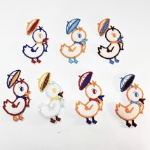 Vintage Lot 7 Chicks Chickens Multicolor Embroidery Patches Iron-On 3&quot; x... - $9.16