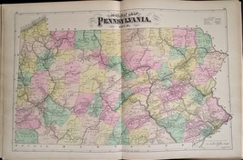 1872 Antique Atlas Pennsylvania Topical Complete Folio Very Good Condition - £388.34 GBP