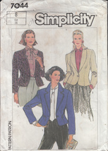 Vintage Sewing Pattern 1980s Fitted Lined Jacket Simplicity 7044 Small - $15.00