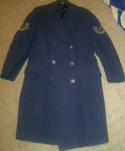 VTG WW2 WWII Era Tech Sargent E-6? Airmen Air Force Long Coat Wool - £103.90 GBP