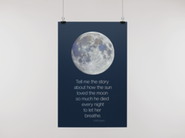 Moon Poster Print, Full Moon Posters, Moon quote Print, Poster Moon Quote  - £14.38 GBP