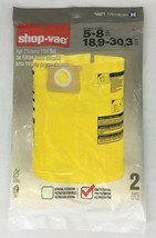 Shop Vac Type H Vacuum Filter Bag 5-8 Gallon Fine Filtration - 2 Pack #9... - $23.33