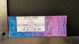 Metallica - April 2 1992 Landover, Maryland Mint Whole Concert Ticket - £23.95 GBP