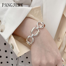 PANGJERY 925 Stamp Thick Chain Bracelets for Women INS Fashion Elegant Hollow St - £11.83 GBP