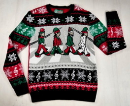 Beatles Abbey Road Elf Ugly Christmas Sweater Mens Size Small - $39.99