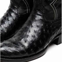 SAVANNAH Genuine Ostrich Skin Cowboy Boot from the Western Collection Black image 4