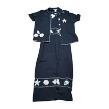 VINTAGE Black Embroidered Shells 2 pc Country Wear Casuals  Vintage Dres... - £44.81 GBP