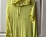 Aeropostale Womens Size Medium Hooded Knit Sweater Neon Yellow - £7.57 GBP