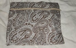 Brown Paisley Print Makeup Travel Bag 11x10 Inches Zipper Front - £7.83 GBP