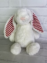 Jellycat Bashful Candy Stripe Bunny Rabbit Plush Stuffed Red White Striped Ears - £33.10 GBP